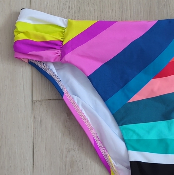 LA BLANCA | Women's Rainbow Sunscape Side-Shirred Hipster  Bikini Bottoms - Picture 4 of 5